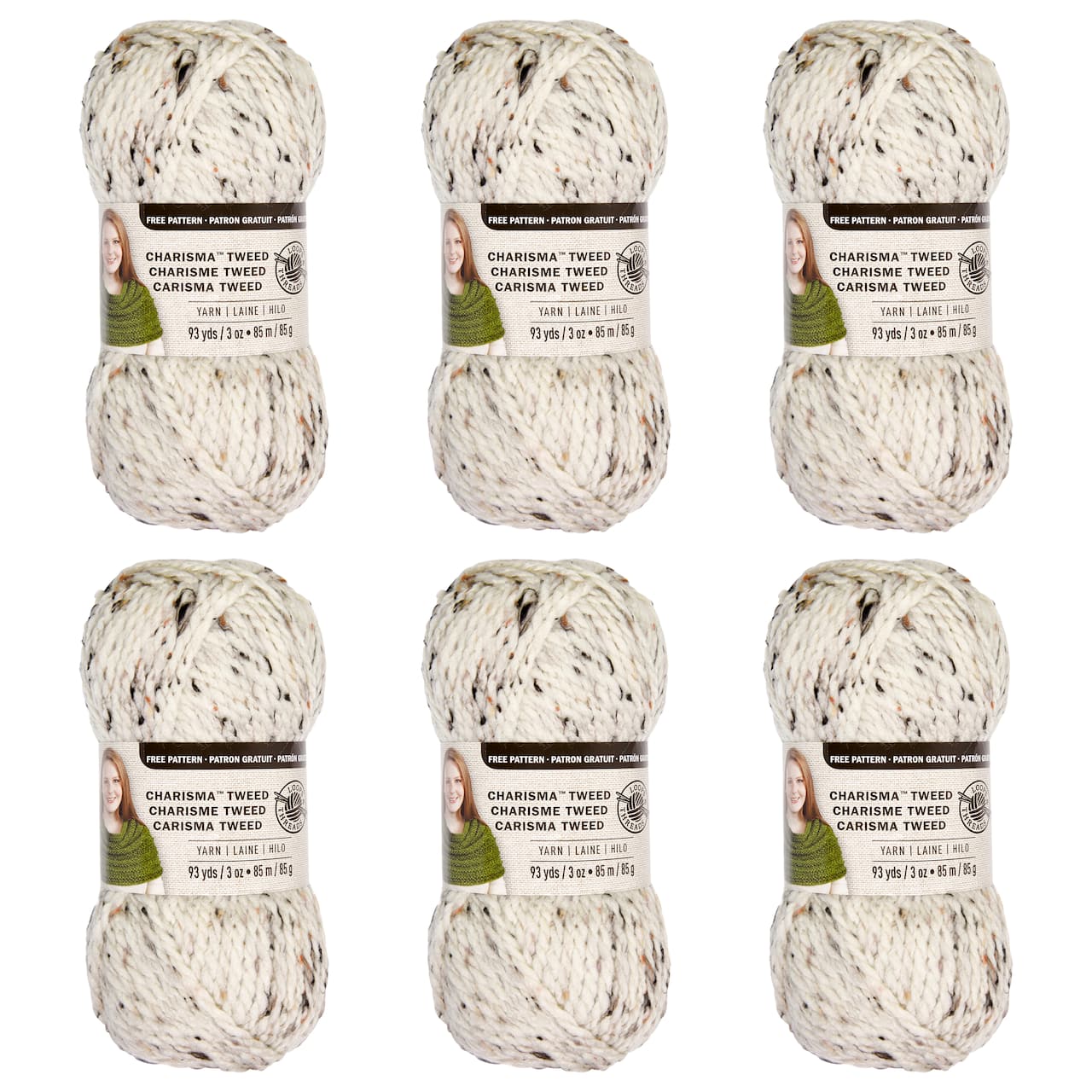 6 Pack: Charisma™ Tweed Yarn by Loops & Threads®
